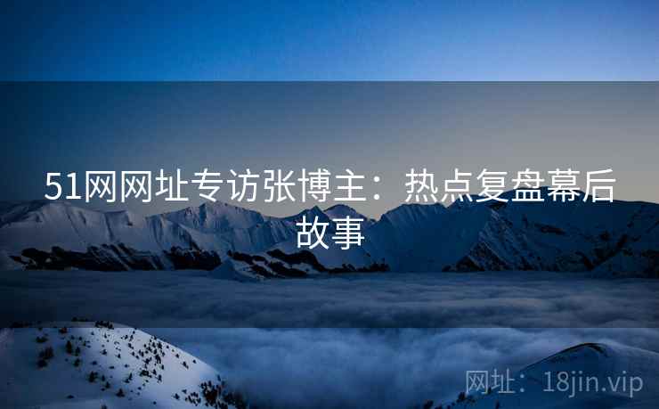 51网网址专访张博主：热点复盘幕后故事