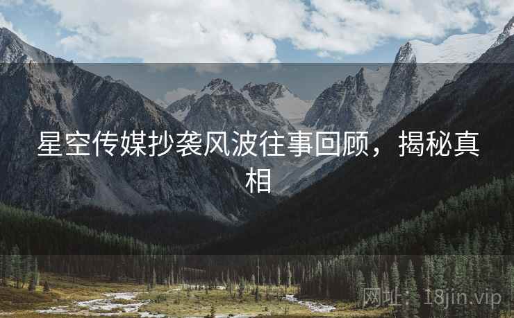 星空传媒抄袭风波往事回顾，揭秘真相
