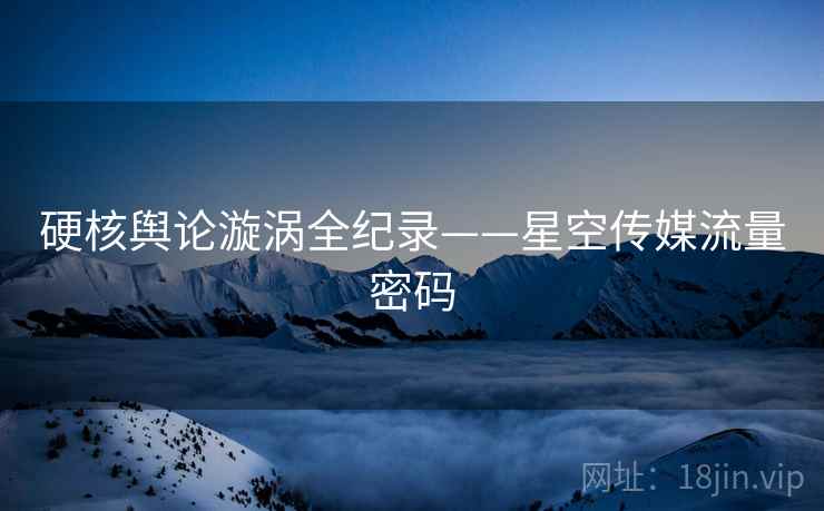 硬核舆论漩涡全纪录——星空传媒流量密码