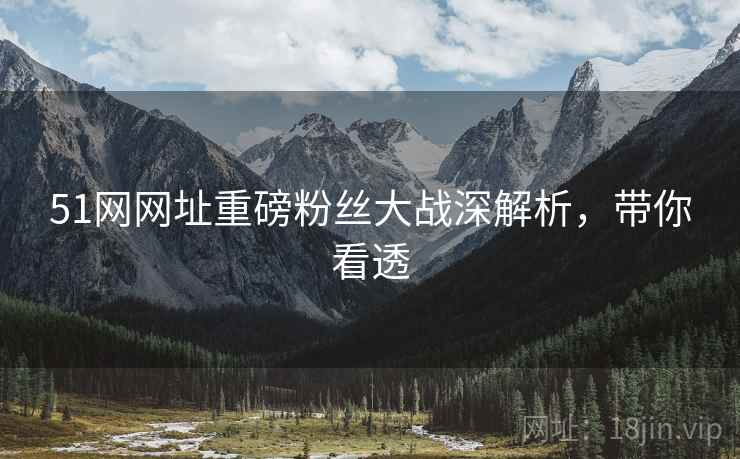 51网网址重磅粉丝大战深解析，带你看透